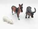 Nexkidz Realistic Animal Figures - Buffalo, Horse and Rat Toy Set for Kids
