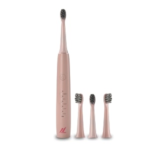 nexlev electric toothbrush 40000 vibrationsminusb type c 5 modes 2 min timer 30 sec quad interval 4 replaceable brushheads with cover ipx7 waterproof for adultssparkle pro etc-05 sunset pink