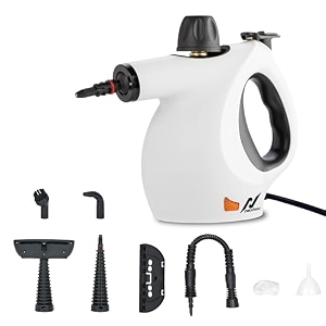 nexlev steam cleaner  for complete home kitchen bathroom window car amp office cleaning  9 accessories  450 ml  window pane sink grime chimney grease water stain cleaner 4 meter cord  1000w sc-02