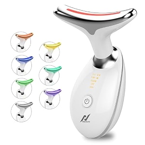 nexlev skin lift device  7 color led  face amp neck skin lifting 3 massage modes face sculpting tool micro-currents to reduce wrinkles hot compress  rechargeable type-c 180 min use glow le-04