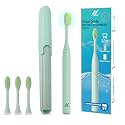 Nexlev Smart Smile Sonic Electric Toothbrush-Humm for Adult | AAA Battery Included | Day and Night Mode | 30000 vibrations/minute | Super soft Bristles | Tea Green | 4 Replaceable Brushheads
