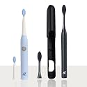 nexlev Smart Smile Sonic Adult Electric Toothbrush|Battery Included|Day &amp; Night Mode|30000 Vibrations/Minute|Super Soft Bristles|2 Replaceable Brushheads|Midnight Black &amp; Sky Blue (Pack Of 2)