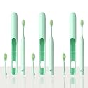 Nexlev Smart Smile Sonic Electric Toothbrush-Humm for Adult | Day and Night Mode | 30000 vibrations/minute | Super soft Bristles | 2 Replaceable Brushheads | Tea Green (Pack of 3)