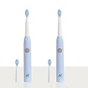 Nexlev Smart Smile Sonic Electric Toothbrush-Sparkle for Adult | Day and Night Mode | 30000 vibrations/minute | Super soft Bristles | 2 Replaceable Brushheads | SkyBlue(Pack of 2)