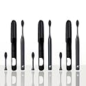 Nexlev Smart Smile Sonic Electric Toothbrush-Humm for Adult | Day and Night Mode | 30000 vibrations/minute | Super soft Bristles | 2 Replaceable Brushheads | Midnight Black (Pack of 3)
