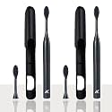 Nexlev Smart Smile Sonic Electric Toothbrush-Humm for Adult | Day and Night Mode | 30000 vibrations/minute | Super soft Bristles | 2 Replaceable Brushheads | Midnight Black (Pack of 2)