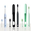 nexlev Smart Smile Sonic Electric Toothbrush | Day And Night Mode | 30000 Vibrations/Minute | 2 Replaceable Brushheads | Midnight Black, Tea Green &amp; Sky Blue (Pack Of 3) For Adult