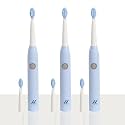 Nexlev Smart Smile Sonic Electric Toothbrush-Sparkle for Adult | Day and Night Mode | 30000 vibrations/minute | Super soft Bristles | 2 Replaceable Brushheads | Sky Blue (Pack of 3)
