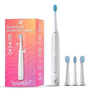 nexlev rechargeable electric toothbrush 120 days life  35k strokesmin type c 5 modes for daily use 2 min timer with 30sec quadpacer  4 brushheads ipx7 waterproof for men amp women  etc-04 white