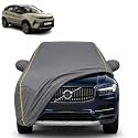 Nexon 100% Waterproof Car Cover | Dustproof Sun Protection Cover | Soft Cotton Lining | Triple Stitched | Mirror Pocket | Antenna Pocket | All Weather Body Cover (Grey with Yellow Piping)
