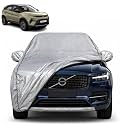 Nexon 100% Waterproof Car Cover | Dustproof Sun Protection Cover | Soft Cotton Lining | Triple Stitched | Mirror Pocket | Antenna Pocket | All Weather Body Cover (Silver with Yellow Piping)