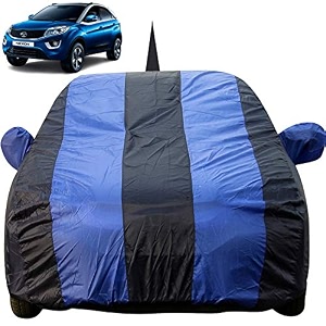 nexon dustproof car cover with mirror amp antenna pockets royal blue stripes taffeta polystertriple stitched compatible with tata nexon car cover 2017 to 2024 nexon car accessories
