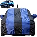 Nexon Dustproof Car Cover with Mirror &amp; Antenna Pockets, Royal Blue Stripes, Taffeta Polyster,Triple Stitched, Compatible with Tata Nexon Car Cover (2017 to 2024), Nexon Car Accessories