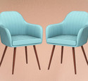 NEXON Solid Wood Living Room Chair (Finish Color - Turquoise, DIY(Do-It-Yourself))