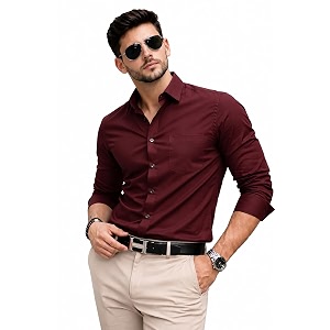 Nexora Mens Slim Fit Formal Shirt Cotton