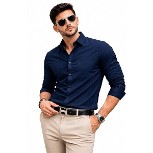 Nexora Mens Slim Fit Formal Shirt Cotton