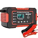 NEXPEAK 6A Car Battery Charger, 12 V Smart Fully Automatic Car Battery Charger with Temperature Compensation for Car, Truck, Motorcycle, Lawn Mower, Boat, Marine Batteries, Red