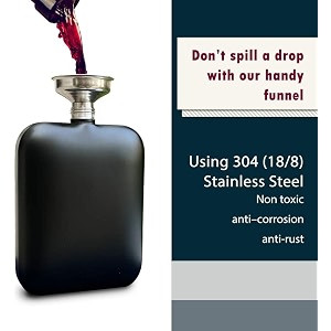 hp-1224 leak proof stainless steel 6 oz liquor storage pocket hip flask with stainless steel funnel