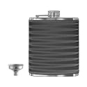 HP-3D Black Leak Proof Stainless Steel 7 OZ Liquor Storage Pocket Hip Flask with Stainless Steel Funnel