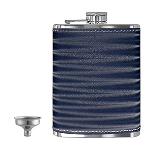 hp-3d blue leak proof stainless steel 8 oz liquor storage pocket hip flask with stainless steel funnel