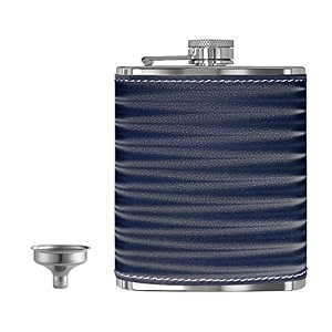 hp-3d blue leak proof stainless steel 7 oz liquor storage pocket hip flask with stainless steel funnel