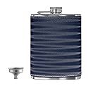 HP-3D Blue Leak Proof Stainless Steel 8 OZ Liquor Storage Pocket Hip Flask with Stainless Steel Funnel