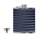 HP-3D Blue Leak Proof Stainless Steel 7 OZ Liquor Storage Pocket Hip Flask with Stainless Steel Funnel