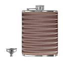 HP-3D Brown Leak Proof Stainless Steel 8 OZ Liquor Storage Pocket Hip Flask with Stainless Steel Funnel