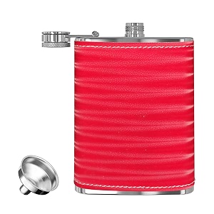 hp-3d red leak proof stainless steel 8 oz liquor storage pocket hip flask with stainless steel funnel