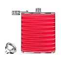 HP-3D Red Leak Proof Stainless Steel 7 OZ Liquor Storage Pocket Hip Flask with Stainless Steel Funnel