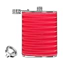 HP-3D Red Leak Proof Stainless Steel 8 OZ Liquor Storage Pocket Hip Flask with Stainless Steel Funnel