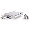 HP-JW Silver Leak Proof Stainless Steel 8 OZ Liquor Storage Pocket Hip Flask with Stainless Steel Funnel