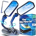 Nextcover® Bike Mirror Handlebar Mount (Set) – HD Glass | Secure & Shake-Free Bicycle Rear View Mirror for EBikes, Mountain Bikes & Scooters – Wide Angle Safety, Bicycle Mirrors