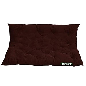 nextgo tufted 3 seater floor sofa garden balcony outdoor patio shoe bench sitting low back cushion coca brown size l 150 x w 98 x h 10 cm