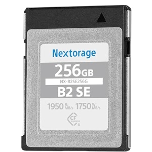 nextorage cfexpress type b 256gb japanese brand max write 1750mbs max read speed 1950mbs nx-b2se512g memory card
