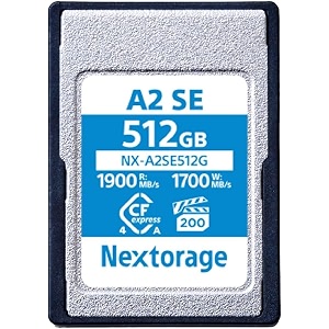 nextorage japanese manufacturer cfexpress 40 type a 512gb memory card vpg200 max read speed 1900mbs max write speed 1700mbs nx-a2se512g cf express 40 typea nekstorage