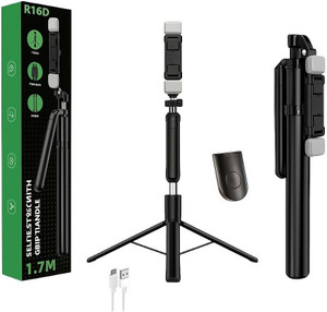 nextronomy r16d selfie stick with dual flash light for perfect portraits and videos tripod