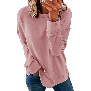 NEYOUQE Womens Long Sleeve Color Block Pullover