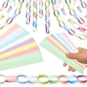 Nezyo 240 Pcs Paper Chain Strips Construction Garland, Macaron Colors