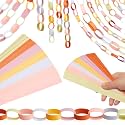 Nezyo 240 Pcs Paper Chain Strips Construction Garland, Groovy Colors