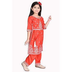 NFashion Girls Printed design Rayon Anarkali Salwar