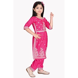 NFashion Girls Printed design Rayon Anarkali Salwar