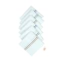 NFI essentials Pack Of 6 100% Cotton Handkerchiefs/Rumal For Men &amp; Boys Premium Combed Compact White Color Hanky with Strip Maximum Absorption