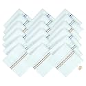 NFI essentials Pack Of 6 100% Cotton Handkerchiefs/Rumal For Men &amp; Boys Premium Combed Compact White Color Hanky with Strip Maximum Absorption