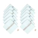 NFI essentials Pack Of 6 100% Cotton Handkerchiefs/Rumal For Men & Boys Premium Combed Compact White Color Hanky with Strip Maximum Absorption