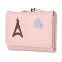 NFI essentials Multi Fold Women's Wallet, Holding Credit Card Cash &amp; Coins Small Purse Clutch with Cat Shaped Metal Keychain Mini Wallet (Y172)