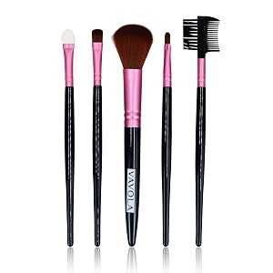 nfi essentials professional synthetic soft bristle makeup brush set of 5 for face amp eye cosmetic accessories brushes kit for eyeshadowpowderlipeyebrow