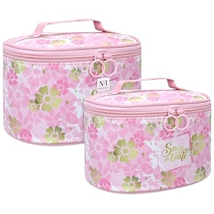 nfi essentials set of 2 piece makeup box cosmetic kit storage organizer box bridal jewellery organizer trousseau box vanity case for women girls