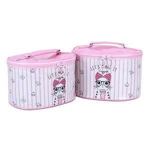 nfi essentials set of 2 piece makeup box cosmetic box jewellery box trousseau box vanity box organizer makeup kit for girls big set box makeup pouch set