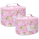NFI essentials Set of 2 Piece Makeup Box Cosmetic Kit Storage Organizer Box Bridal Jewellery Organizer Trousseau Box Vanity Case for Women Girls